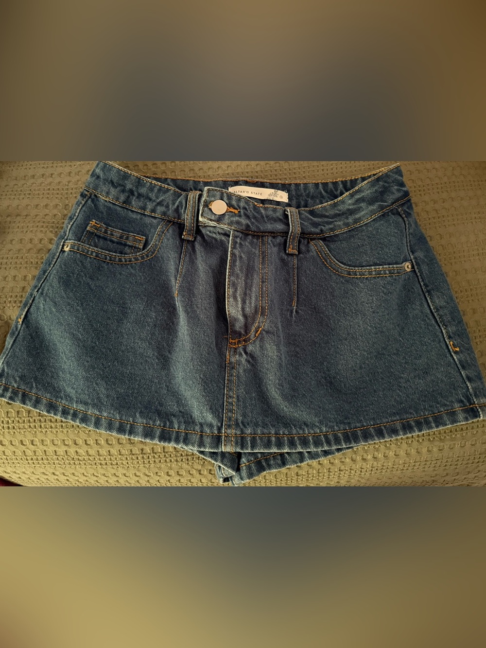 ALTARD STATE  Denim Skirt/Shorts - Blue